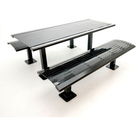 Ultra Play Systems Inc. 63SM-HS6-BLK UltraSite™ 72" Richmond Rectangular Picnic Table, Surface Mount, Black image.