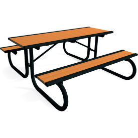 Ultra Play Systems Inc. 64-CDR6 UltraSite® Richmond Rectangular Picnic Table, Recycled Plastic, Brown, 72"L image.