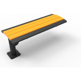 UltraSite® Phoenix 4 Cantilever Recycled Plastic Bench without Back In-Ground Mount Brown