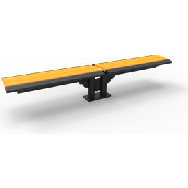 UltraSite® Phoenix 8 Double Cantilever Recycled Plastic Bench w/o Back In-Ground Mount Brown