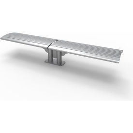 UltraSite® Phoenix 8 Double Cantilever Steel Bench without Back In-Ground Mount Gray