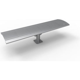 UltraSite® Phoenix 6 Cantilever Steel Bench without Back In-Ground Mount Gray