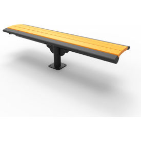 UltraSite® Phoenix 6 Cantilever Recycled Plastic Bench without Back Surface Mount Brown