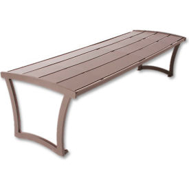 UltraSite® Madison 6' Outdoor Bench without Back & with Armrests Surface Mount Brown