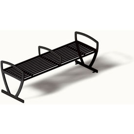 UltraSite® Augusta 6 Outdoor Bench without Back & without Side Armrests Surface Mount Black