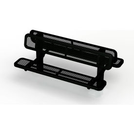 Ultra Play Systems Inc. BLK-962S-P6-BLK UltraSite® Double Sided Bench, Perforated Seat, In Ground Mount, 6L, Black image.