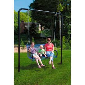 UltraSite® Contour 6 Outdoor Bench Swing with Back In-Ground Mount Blue