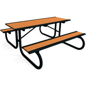 UltraSite® Richmond Rectangular Picnic Table Recycled Plastic Brown 72"L