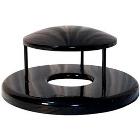Ultra Play Systems Inc. RBR-55-08-BK UltraPlay Coated Steel Rain Bonnet Lid For 55 Gallon Trash Can, Black image.