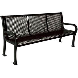 Ultra Play Systems Inc. TBK954-P6BK 6 Lexington Bench, Perforated Metal, Black image.