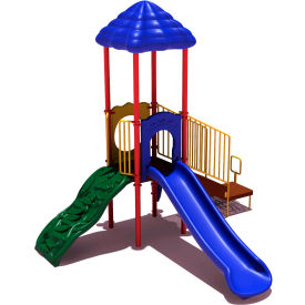 Ultra Play Systems Inc. UPLAY-001-P UPlay Today™ South Fork Commercial Playground Playset, Playful (Red, Yellow, Blue) image.