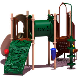Ultra Play Systems Inc. UPLAY-002-N UPlay Today™ Deer Creek Commercial Playground Playset, Natural (Green, Tan, Brown) image.