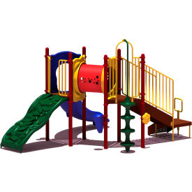 Ultra Play Systems Inc. UPLAY-002-P UPlay Today™ Deer Creek Commercial Playground Playset, Playful (Red, Yellow, Blue) image.