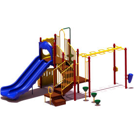 Ultra Play Systems Inc. UPLAY-006-P UPlay Today™ Maddies Chase Commercial Playground Playset, Playful (Red, Yellow, Blue) image.
