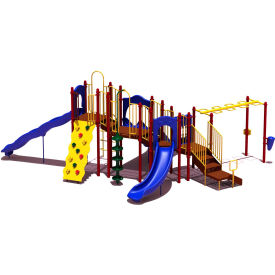 Ultra Play Systems Inc. UPLAY-015-P UPlay Today™ Slide Mountain Commercial Playground Playset, Playful (Red, Yellow, Blue) image.