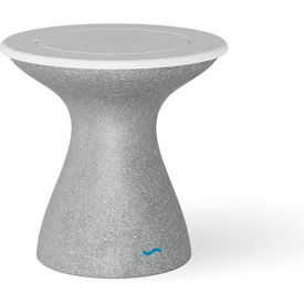 Ledge Lounger Autograph Standard Side Table, Granite Gray Base, White Lid view 2