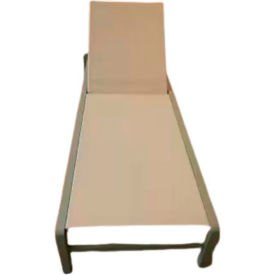 Ledge® Lounger Sling Chaise Powdercoat Taupe Frame Solid Taupe Fabric 