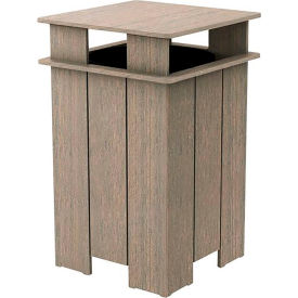 Ledge® Lounger Mainstay Industrial Square Trash Bin & Liner 40 Gallon Capacity Wheat 