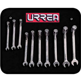 Urrea Professional Tools 1270HMF Urrea Flex Combination Metric Wrench Set, 1270HMF, 10 mm - 19 mm, 10 Piece Set image.