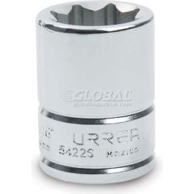 9/16 12-Point Socket with 3/8 Drive & Fully Polished Nickel Chrome Finish 5219 URREA Short Socket