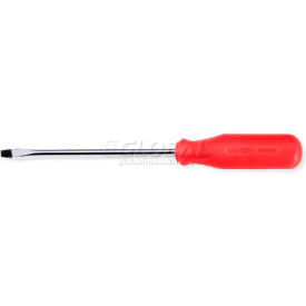 Urrea Professional Tools 9643R Urrea Red Handled Screwdriver, 9643R, Slotted Tip, 14-5/16"L, 10" X 5/16" Round Shank image.