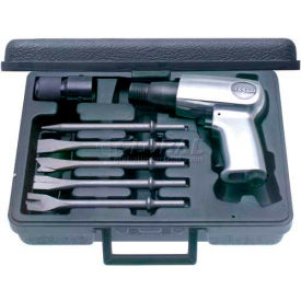 Urrea Professional Tools UP711K Urrea Air Hammer Set W/5 Assorted Chisel Tips UP711K, 3200 BPM, 1/4" Air Intake NPT image.