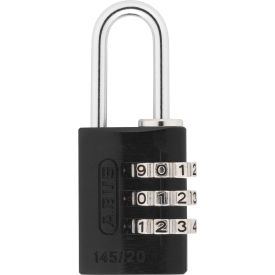 Abus 14520 ABUS Anodized Aluminum Resettable 3-Dial Combination Lock 145/20 C - Black image.