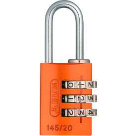 Abus 14522 ABUS Anodized Aluminum Resettable 3-Dial Combination Lock 145/20 C - Orange image.