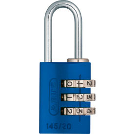 Abus 14523 ABUS Anodized Aluminum Resettable 3-Dial Combination Lock 145/20 C - Blue image.