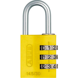 Abus 14531 ABUS Anodized Aluminum Resettable 3-Dial Combination Lock 145/30 C - Yellow image.