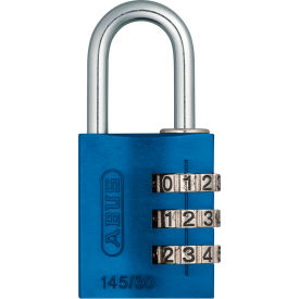 Abus 14533 ABUS Anodized Aluminum Resettable 3-Dial Combination Lock 145/30 C - Blue image.