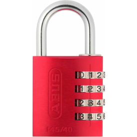 Abus 14544 ABUS Anodized Aluminum Resettable 3-Dial Combination Lock 145/40 C - Red image.