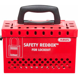 Abus 298 ABUS B835RED Safety Redbox Group Lockout Box with 12 padlock eyelets, Red, 00298 image.