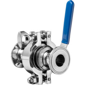USA SEALING, INC BULK-STF-VAL-14 304 SS Easy to Maintain Sanitary Ball Valve with Clamp Fittings - for 1-1/2" Tube image.