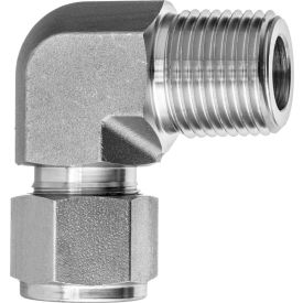 USA SEALING, INC ZUSA-TF-YL-69 316 SS Double-Ferrule Instrumentation Ftg -90 Degree Elbow Adapter for 3/8" Tube OD x 1/4" MNPT image.