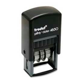 U.S. Stamp & Sign E4850L U.S. Stamp & Sign Trodat® Self-inking Message/Date Stamp, 4 Phrases, 3/8" x 1", Blue/Red image.