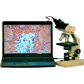 UNITED SCOPE LLC. B100B-E AmScope B100B-E 2000X High Power Binocular Microscope + USB Camera image.