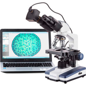 UNITED SCOPE LLC. B120B-10M AmScope B120B-10M 40X-2000X LED Binocular Digital Compound Microscope with 3D Stage and 10MP Camera image.