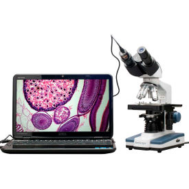 UNITED SCOPE LLC. B120C-E1 AmScope B120C-E1 40X-2500X LED Digital Binocular Compound Microscope with 3D Stage +1.3MP USB Camera image.