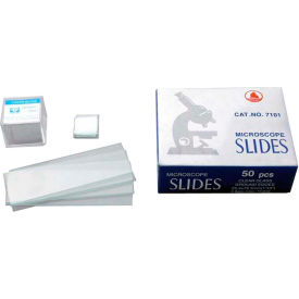UNITED SCOPE LLC. BS-50P-S AmScope BS-50P-S 50 pcs. Pre-Cleaned Blank Glass Microscope Slides and 100 pcs. Square Cover Slips image.