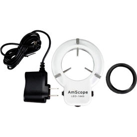 UNITED SCOPE LLC. LED-144S AmScope LED-144S LED Adjustable Compact Microscope Ring Light with Adapter image.