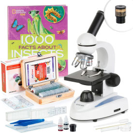 AmScope 40X-1000X Portable Monocular Student Microscope w/Software & Premium Insect Exploration Kit