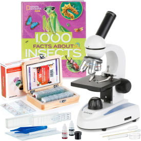AmScope 40X-1000X Portable Monocular Student Microscope w/Premium Insect Exploration Kit