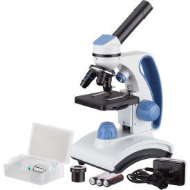 AmScope 40X-1000X Student Microscope with Coarse-Focus, 10-pc Slide Set
