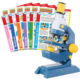 UNITED SCOPE LLC. M25-Y-EXCL1 AMSCOPE-KIDS Colorful 100X-400X-1200X Beginner Microscope with Experiment Cards image.