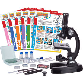 UNITED SCOPE LLC. M30-ABS-KT1-EXCL1 AMSCOPE-KIDS 120X-240X-300X-480X-600X-1200X Educational Kids Microscope Kit & Experiment Cards image.