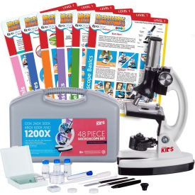UNITED SCOPE LLC. M30-ABS-KT1-W-EXCL1 AMSCOPE-KIDS 120X-1200X 48-pc Educational Starter Biological Microscope Kit & Experiment Cards image.