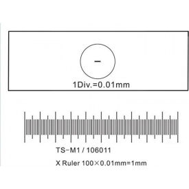 UNITED SCOPE LLC. MR095 AmScope MR095 Stage Micrometer Calibration Slide For Microscope Cameras, 0.01mm/100 Divisions image.
