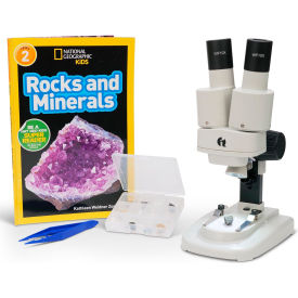 UNITED SCOPE LLC. SE100-12A-NGRK-TW AmScope IQCrew 20x Portable LED Stereo Microscope, Mini Rock, Mineral Collection & Book Kit image.