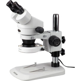 UNITED SCOPE LLC. SM-1BNY-80S AmScope SM-1BNY-80S 7X-90X Stereo Zoom Inspection Microscope with 80-LED Ring Light image.